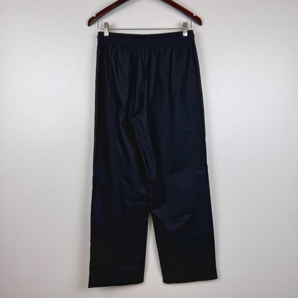 J. Crew Linen Blend Slim Wide Leg Drawstring Pants Black Size 2 NWT - Picture 5 of 9